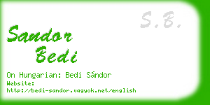 sandor bedi business card