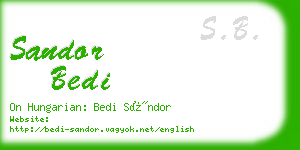 sandor bedi business card